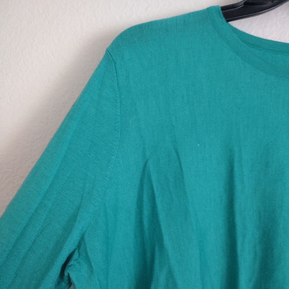 Cos blue green lightweight wool crew neck sweater size large - Picture 5 of 10